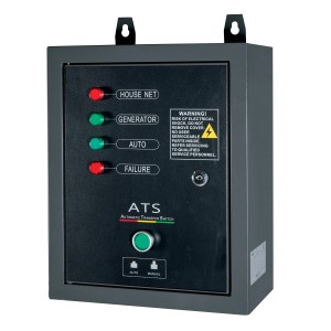 Generatore di corrente t.b.t. con spie e interruttori.