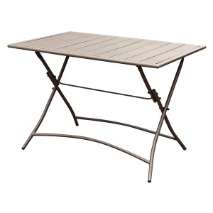 Tavolo da giardino pieghevole, ideale per balconi e terrazzi.
