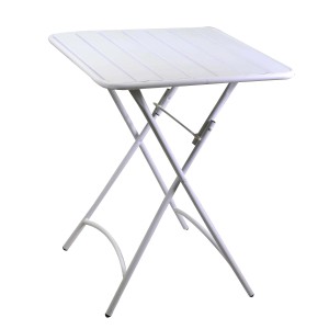 Tavolo in metallo Rovigo pieghevole bianco 80x80x72 cm