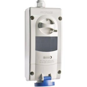 t.b.t. Quadro CEE di distribuzione con interruttore e spina blu.