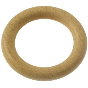 Anello in legno per bastone per tende, colore naturale, per fissare le tende.