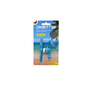 Mini ventilatore blu per smartphone, ideale per quando si è in giro.