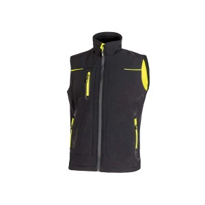 Gilet da lavoro nero con dettagli gialli di t.b.t.