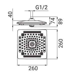 Soffione doccia Vega 6 getti cromato