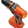Trapano avvitatore a batteria Black+Decker 18V BDCDD18N Solo, arancione e nero.