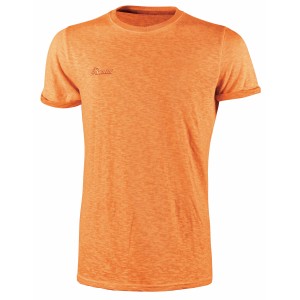T-shirt arancione t.b.t. per abbigliamento da lavoro.