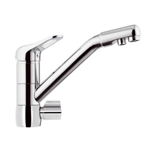 Miscelatore monocomando t.b.t. lucido per cucina o bagno.