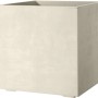 Fioriera quadrata Deroma Cubo Millennium color bianco perla, 39x39x39 cm.