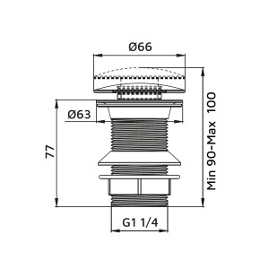 Disegno tecnico di un rubinetto a sfera t.b.t. con dimensioni.
