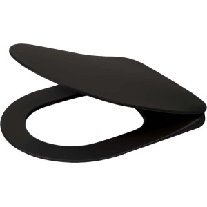 Copriwater WC slim soft-close nero 36,6 x 44,6 cm