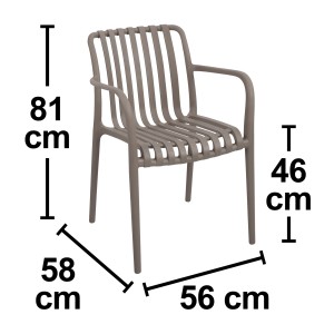 Sedia da giardino senza cuscino Merrydale in plastica tortora