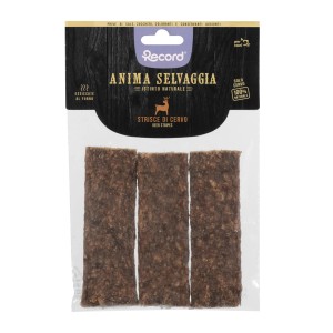 t.b.t. Snack naturali secchi cani: Strisce di cervo in confezione.