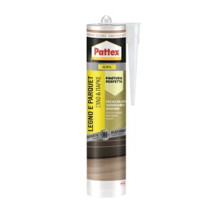 Sigillante acrilico Pattex per legno e parquet, adatto per rovere scuro.