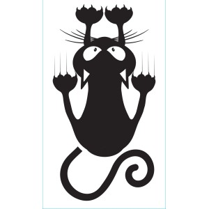 Adesivo da parete gatto nero per cameretta o soggiorno.