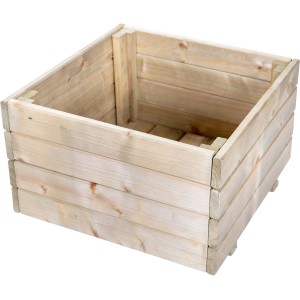 Fioriera da esterno quadrata t.b.t. in legno chiaro.