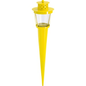 Lanterne a vento gialla a forma di torcia, rotonda, 8x35 cm, per giardino e balcone.
