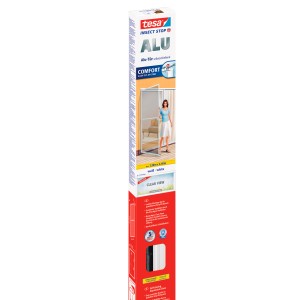 Confezione della zanzariera Tesa con telaio in alluminio Comfort per porta, bianca, 240x120cm.