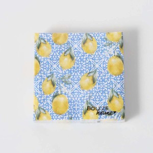 Tovaglioli Boltze Capri con motivo limoni, 20 pezzi, per decorazione tavola e regalo.