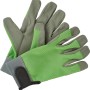 Guanti da giardino verde-grigi taglia 8 con velcro per una vestibilità ottimale.