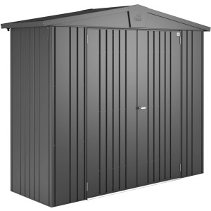 Casetta da giardino in metallo Biohort Europa, grigio scuro metallizzato, 1,9 m², casetta in metallo con doppia porta.