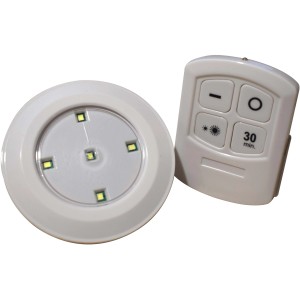 Luce LED bianca con telecomando per la sicurezza dei bambini.