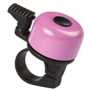 Campanello bici rosa per manubrio, accessorio per bicicletta.