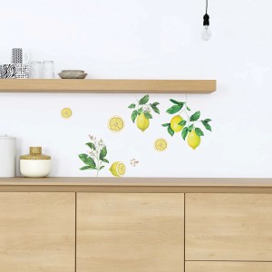 Adesivi murali con motivi di limoni per decorare la cucina o la sala da pranzo.