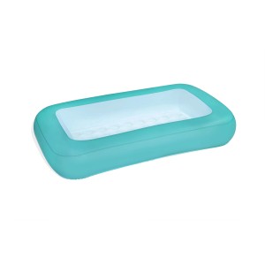 Piscina gonfiabile rettangolare turchese per bambini.