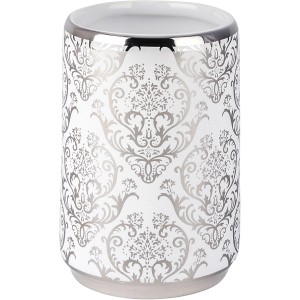 Wenko Portaspazzolino Barock, ceramica, argento-bianco con ornamenti.