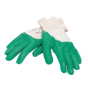 Guanti da giardinaggio LUX Garden in nitrile verde taglia S per giardinaggio e piantagione.