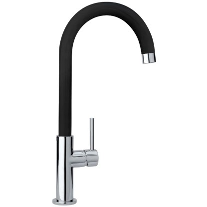 Paini miscelatore lavello bocca alta orientabile Line nero opaco Ø 25 mm