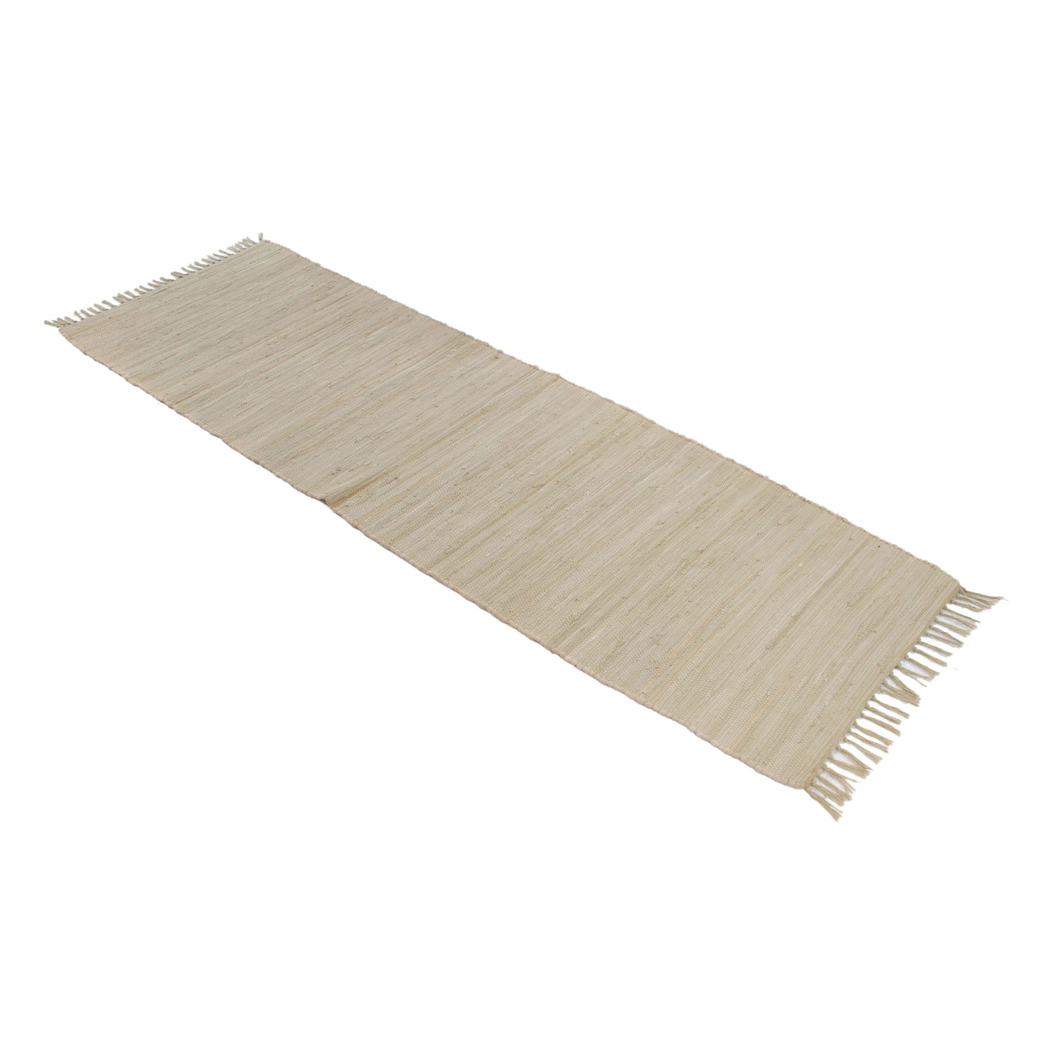 Tappeto Multiuso Pezzotto Con Frange - Beige, 120x50cm, Lavabile, Per Bagno, Cucina, Camera - Foto 2