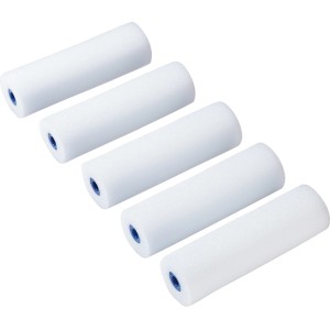 Set di 5 rulli in schiuma LUX, 11 cm, bianchi, per finiture precise su superfici lisce.
