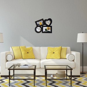 Cornice multipla nera per foto, forme diverse.