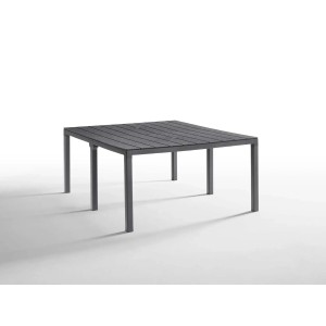 Tavolo da giardino quadrato t.b.t. in metallo grigio per esterni.
