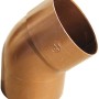 Curva in plastica marrone per grondaie e pluviali.