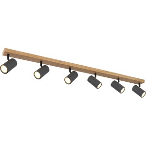 Faretto Globo Robby color grafite, 6 luci, per lampadine GU10. Spot moderno per montaggio a soffitto.