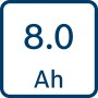 Bosch Professional Akkupack ProCore 18V 8Ah: Dettaglio della capacità della batteria.