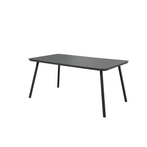 Tavolo da giardino nero t.b.t. con design minimalista per esterni.