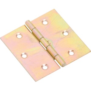 Cerniera squadrata zincata gialla, 70x70 mm, per collegamenti flessibili.