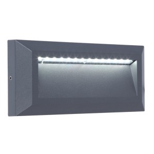 Lutec LED Helena, luce di orientamento indiretta, applique grigia per vialetti e ingressi.