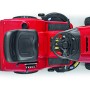 Trattorino tagliaerba rosso Troy-Bilt Horse 105T-R, vista dall'alto. Scarico posteriore, larghezza taglio 105 cm.