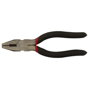 Pinza combinata grigia con manici neri per uso versatile.