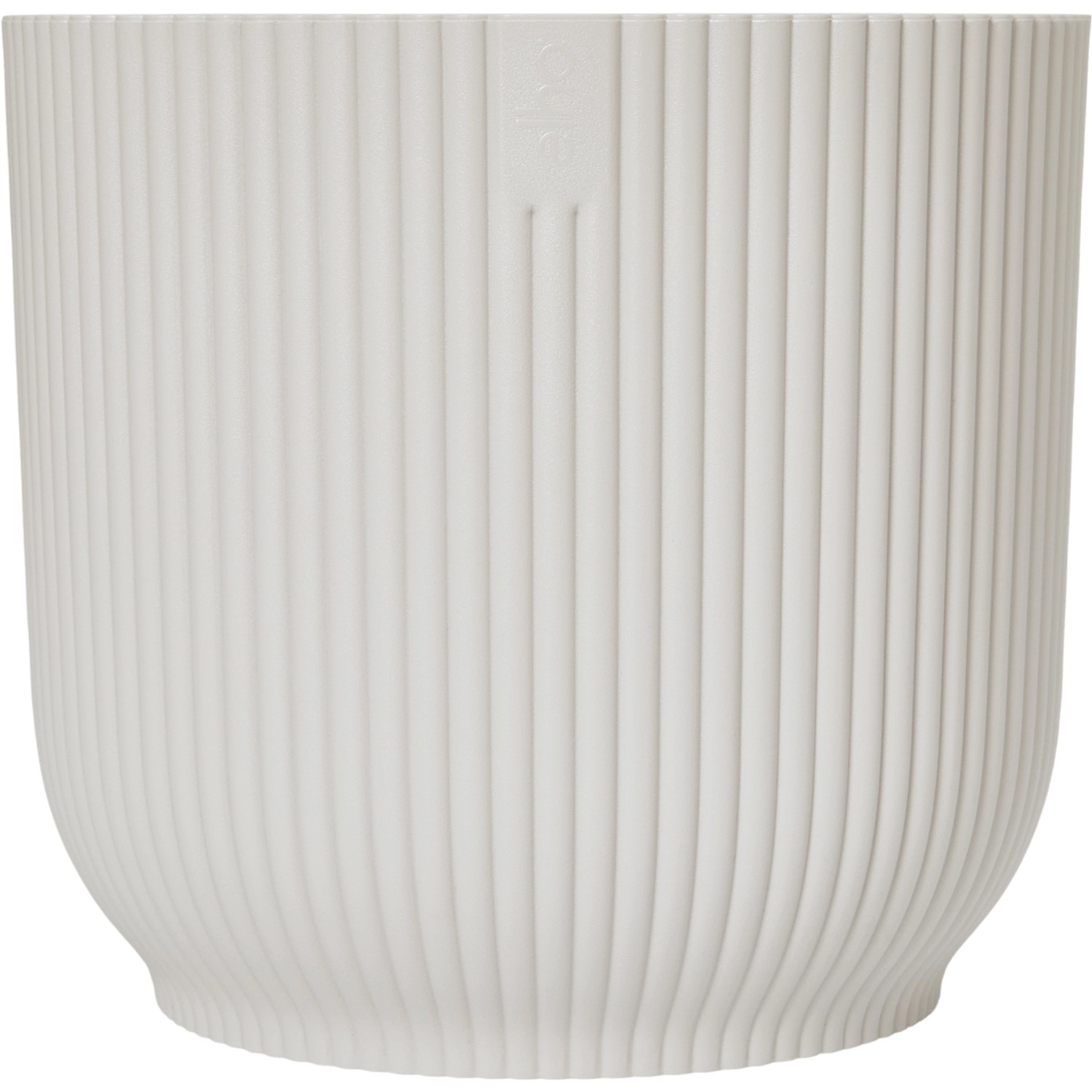 Vaso per fiori Elho Vibes Fold, Ø 14 cm, bianco seta, texture a coste.