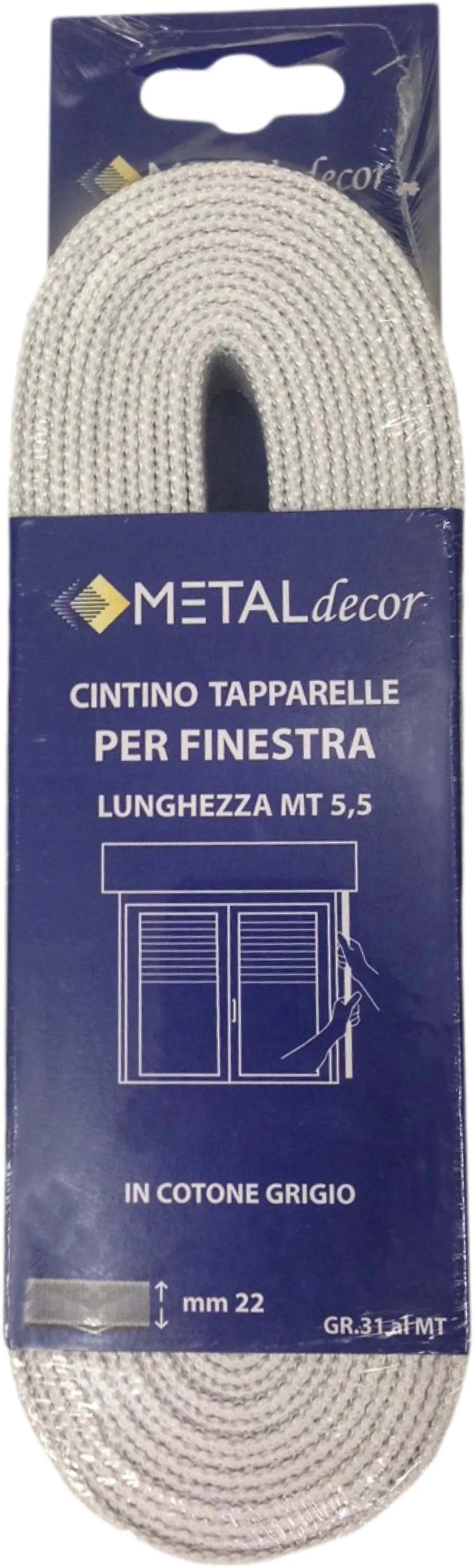 Cintino Per Tapparelle In Polipropilene Bianco - Larghezza 22 Mm, Lunghezza 5.5 Mt, Spessore 2.2 Mm, Made In Italy