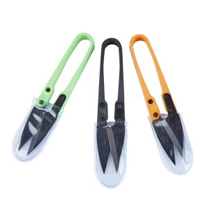 Tre tagliafili t.b.t. in verde, nero e arancione con cappuccio protettivo.