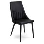 Sedia in ecopelle Oliver nero con struttura nera 48x58xh48/90 cm