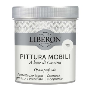 Barattolo di smalto per mobili Liberon, tonalità Grigio Perla.