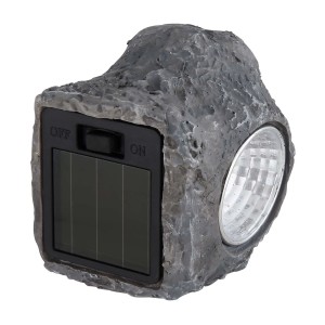 Luce solare decorativa effetto pietra per il giardino.
