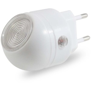 Luce notturna bianca con spina per presa.